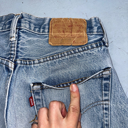 Levis 501 Vintage 80s Redline Selvedge USA XX Jeans Light Wash 29x38 Act 27x33