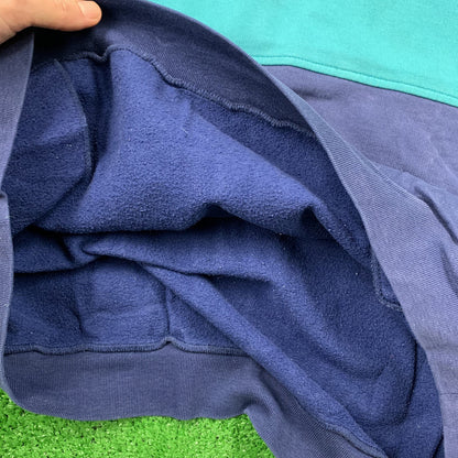 Nike Vintage Sweatshirt Mens T Shirt Tonal Hoodie Center Swoosh Blue 80s Rap