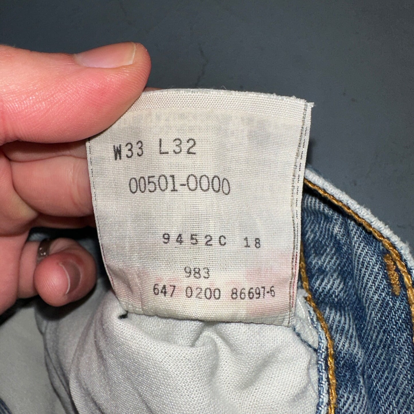 Levis 501 Vintage 90s XX Straight Leg Jeans Blue Light Wash 33x32 Act 31x24