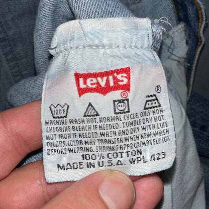 Levis 501 Vintage 90s USA XX Straight Leg Jeans Blue Light Wash 35x34 Act 33x30