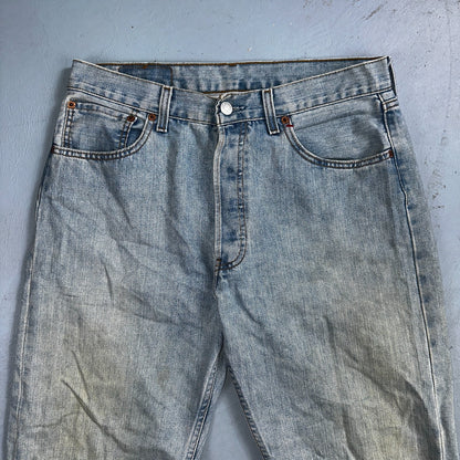 Levis 501 Vintage Y2K Hungary Straight Leg Jeans 33x34 90s Light Wash Act 31x32
