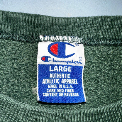 Champion 90s USA Sweatshirt VTG Crewneck Green Thrashed Paint Stained Large
