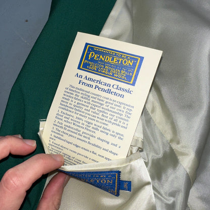 40L VTG Pendleton Mens Blazer Sport Coat Two Gold Button Jacket Green Suit Wool