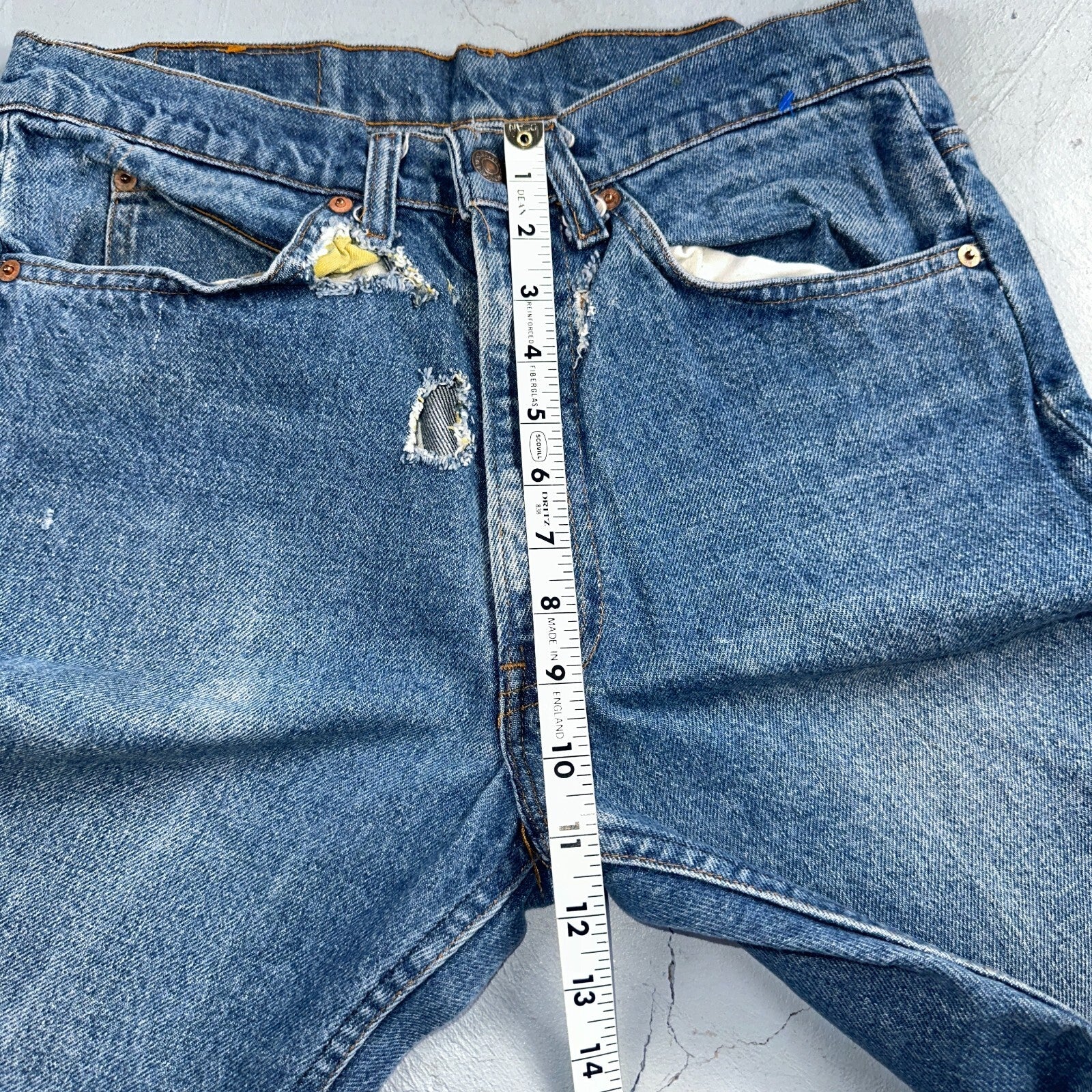 Levis 517 Vintage 80s USA Orange Tab Bootcut Flare Blue Worn Jeans Act 31x30