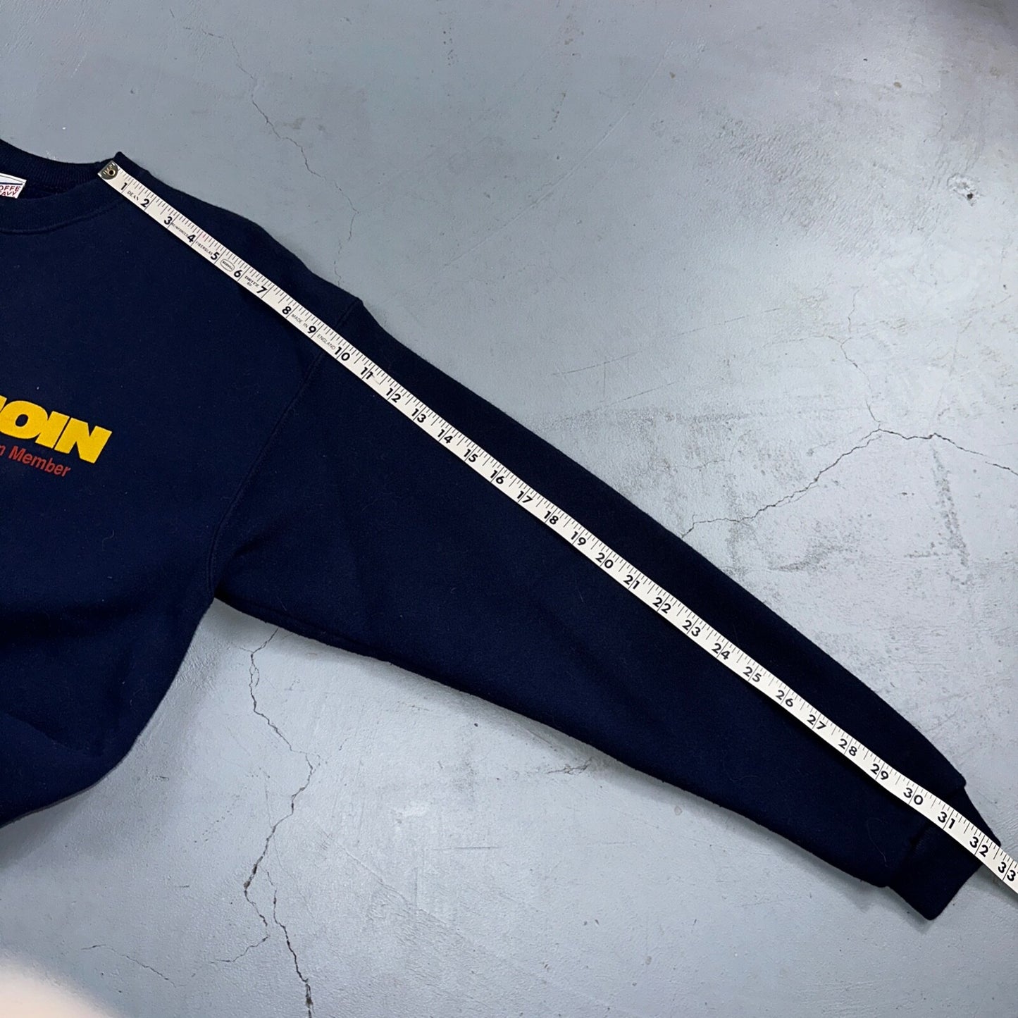 Coin Sofee Heavy Sweatshirt 90s VTG Crewneck USA Navy Basic Blue Team Member