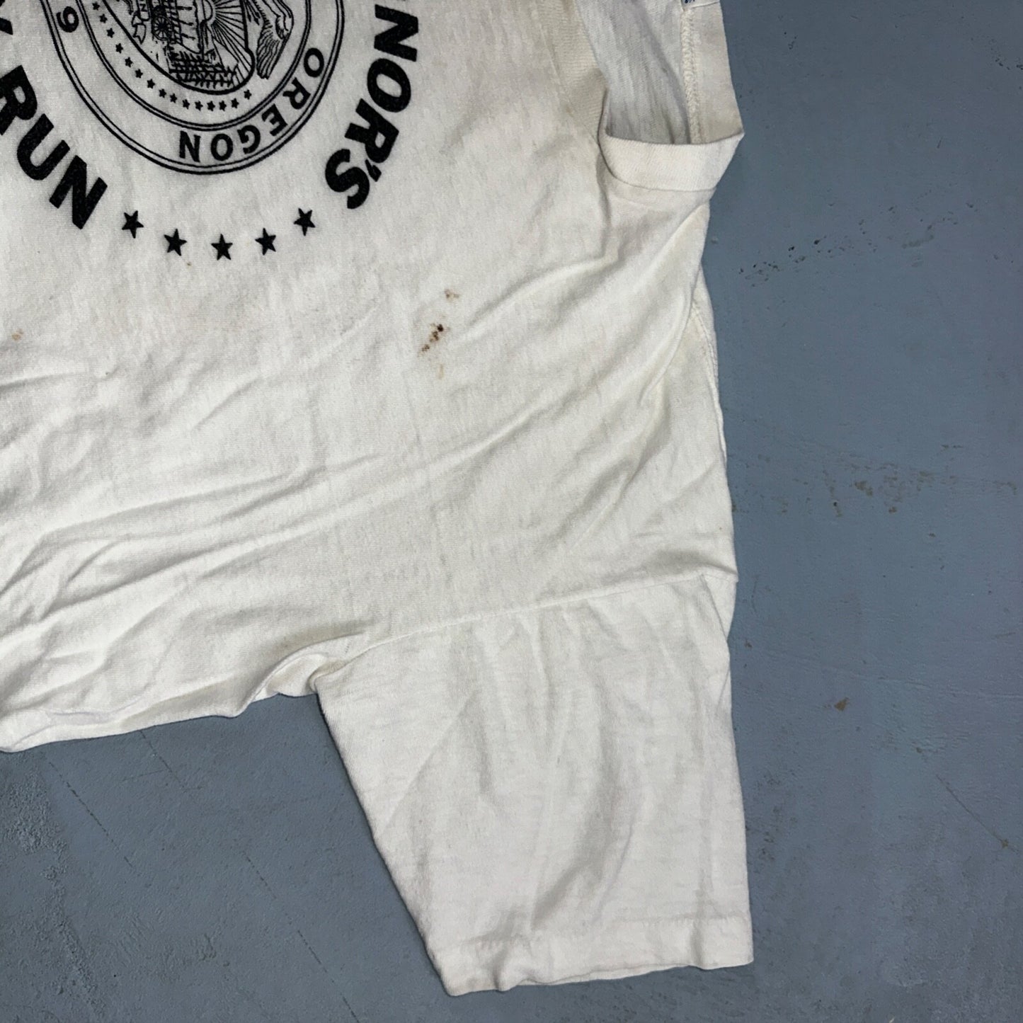 Oregon Champion XL Governors Trophy Run VTG T Shirt 1980s Blue Bar Single Stitch