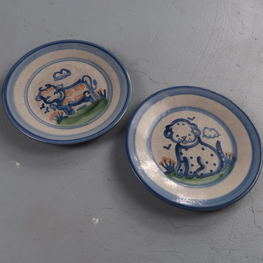 MA Hadley Dinner Stoneware Plate Platter Country Farm Dog And Cow Lot of 2