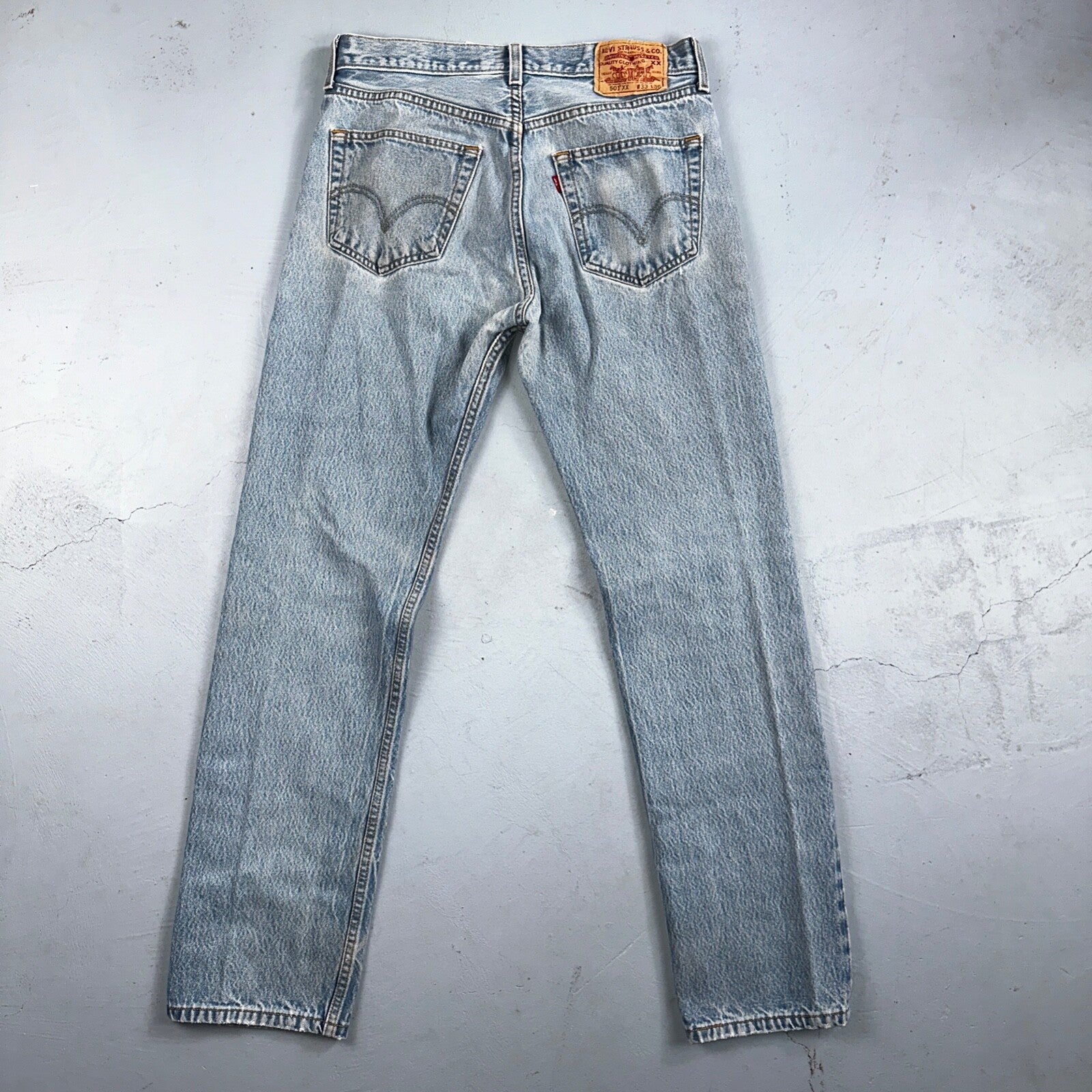 Levis 501 Vintage Y2K XX Straight Leg Jeans 33x36 Light Wash 2000s Act 31x32