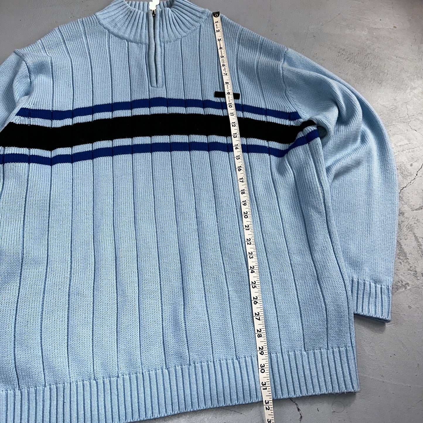 Southpole Mens 2XL Vtg 90s Spell Out Striped Knit Half Zip Pullover Sweater