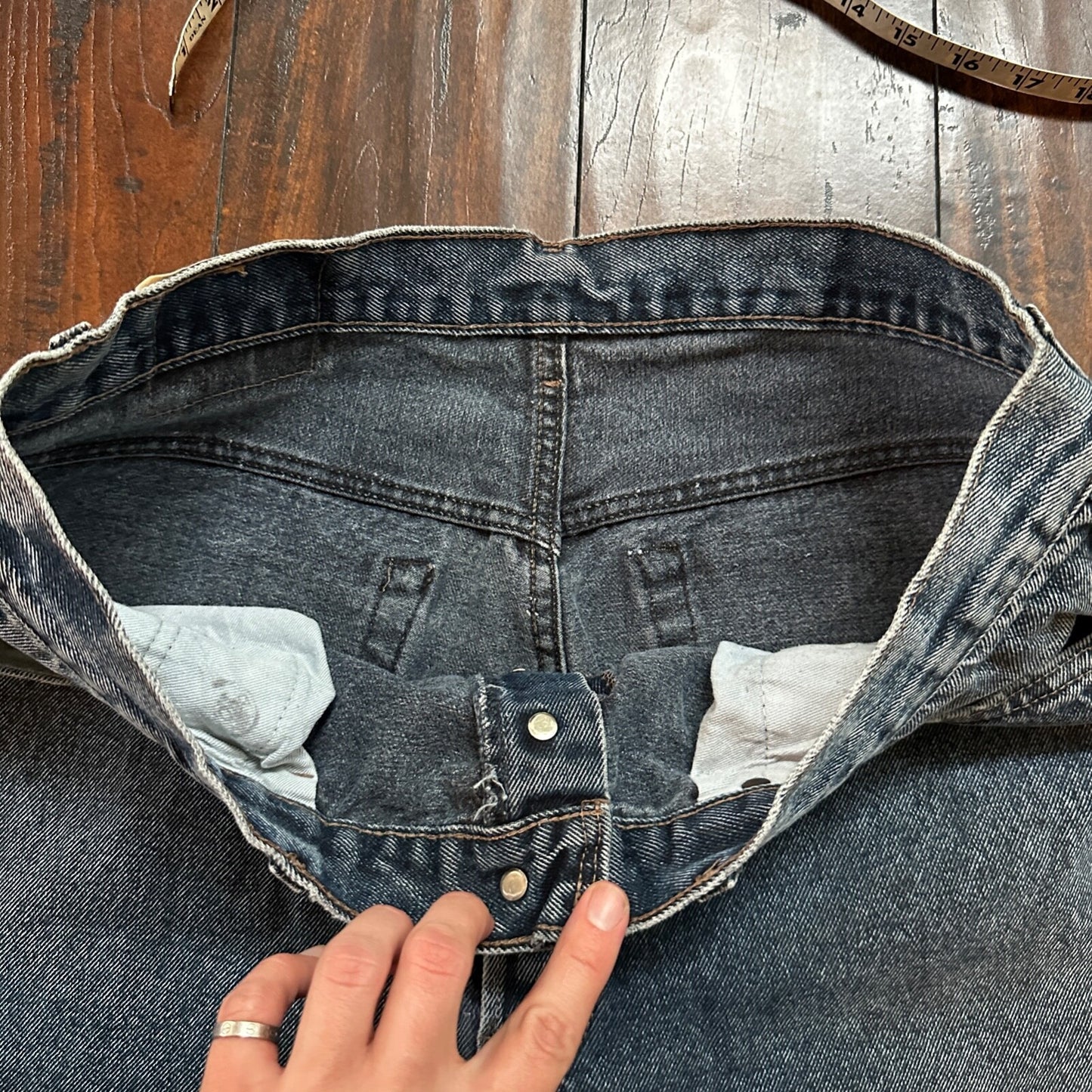 VTG 90s Levis 501 Button Fly 38x32 USA Tag Jeans Straight Wash Blue XX Act 34x30