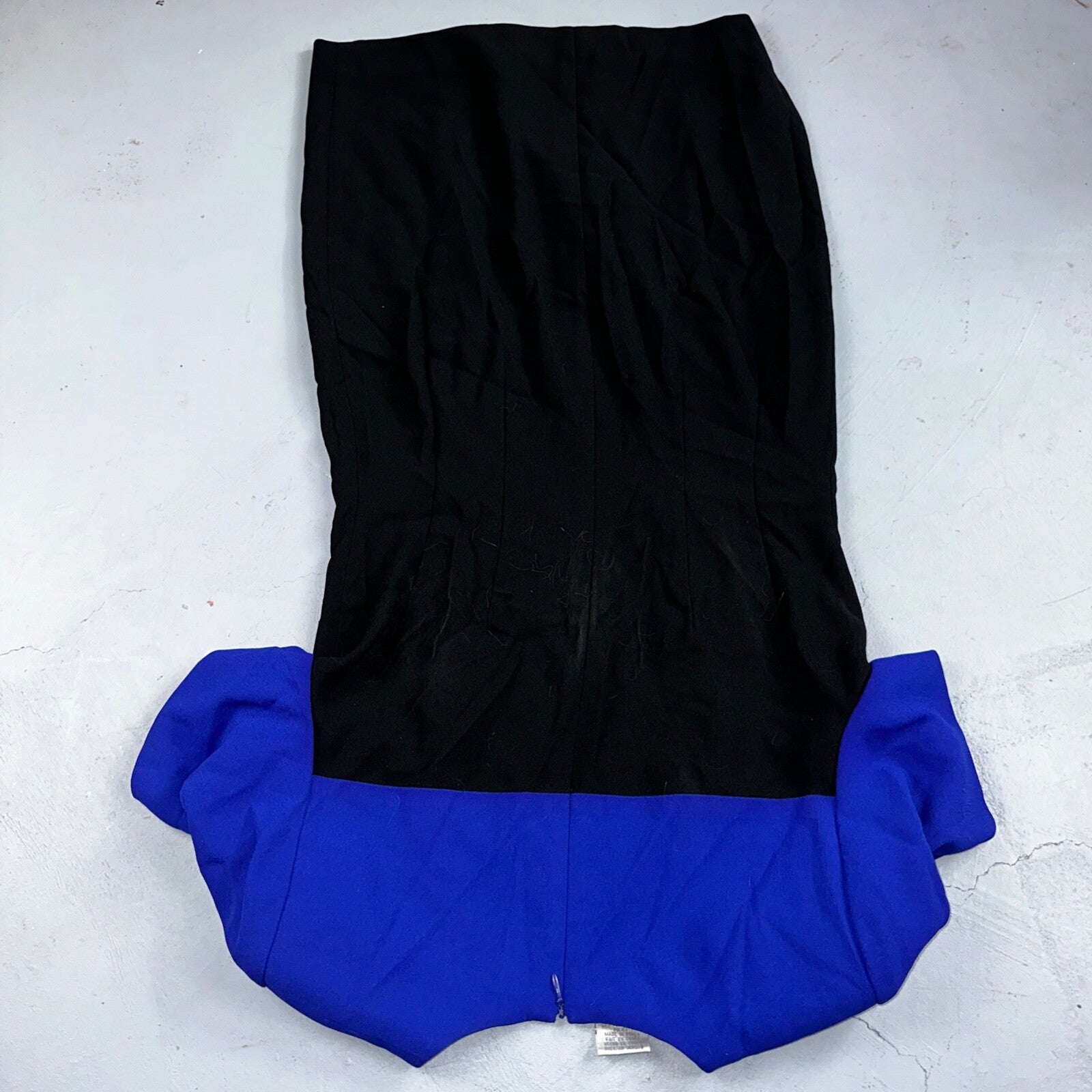 Liz Claiborne Petite 10 Black Blue Short Sleeve V Neck Stretch Sweater Dress VTG