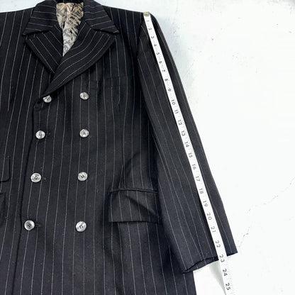 VTG Mens Suit 36 Double Breast 8 Button Jacket Sport Coat Rockabilly 50s Striped