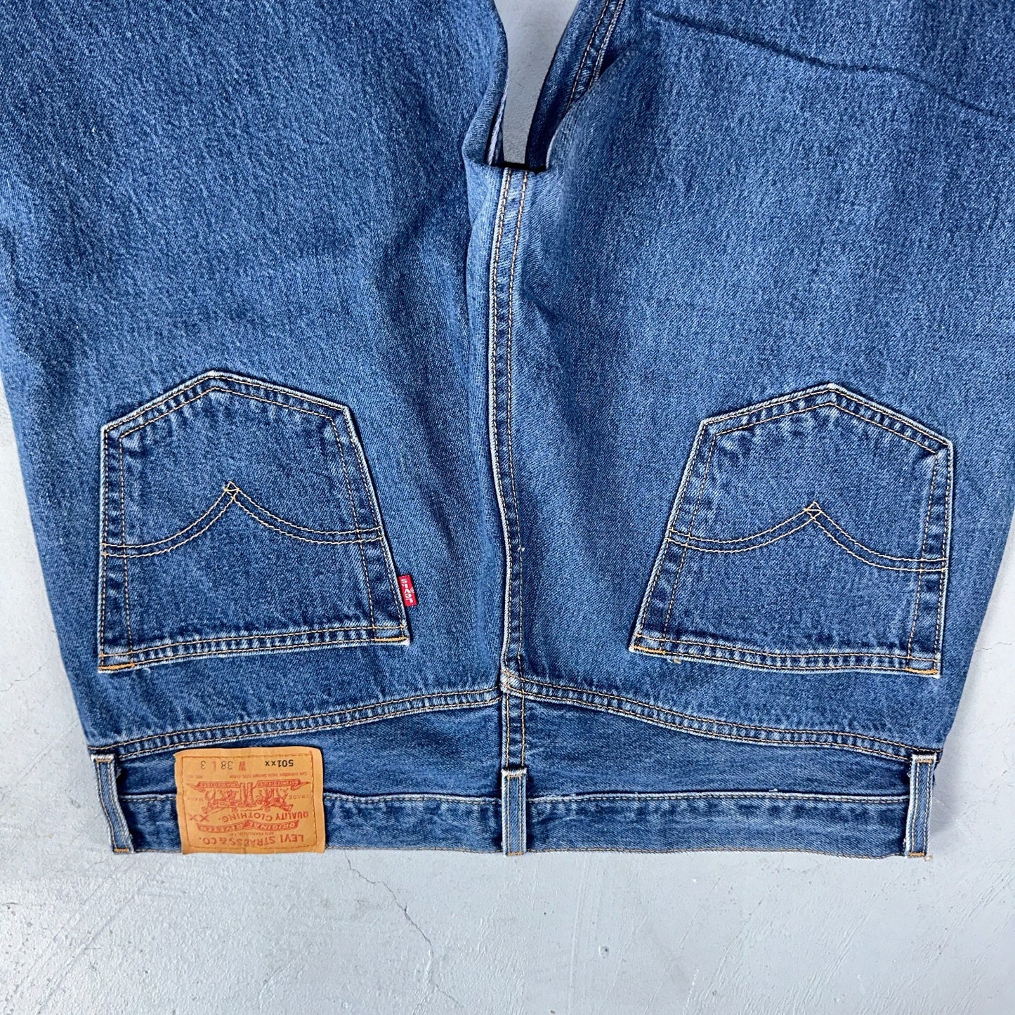 Levis 501 Vintage Y2K 90s XX Straight Leg Jeans Blue Med Wash 38x33 Act 36x29