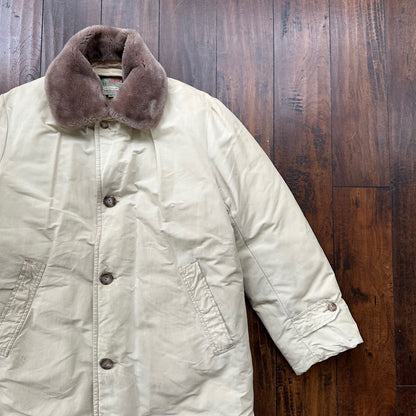 Vintage Comfy Outdoor Garment All Down Jacket Khaki Medium Seattle WWII 50s 40s