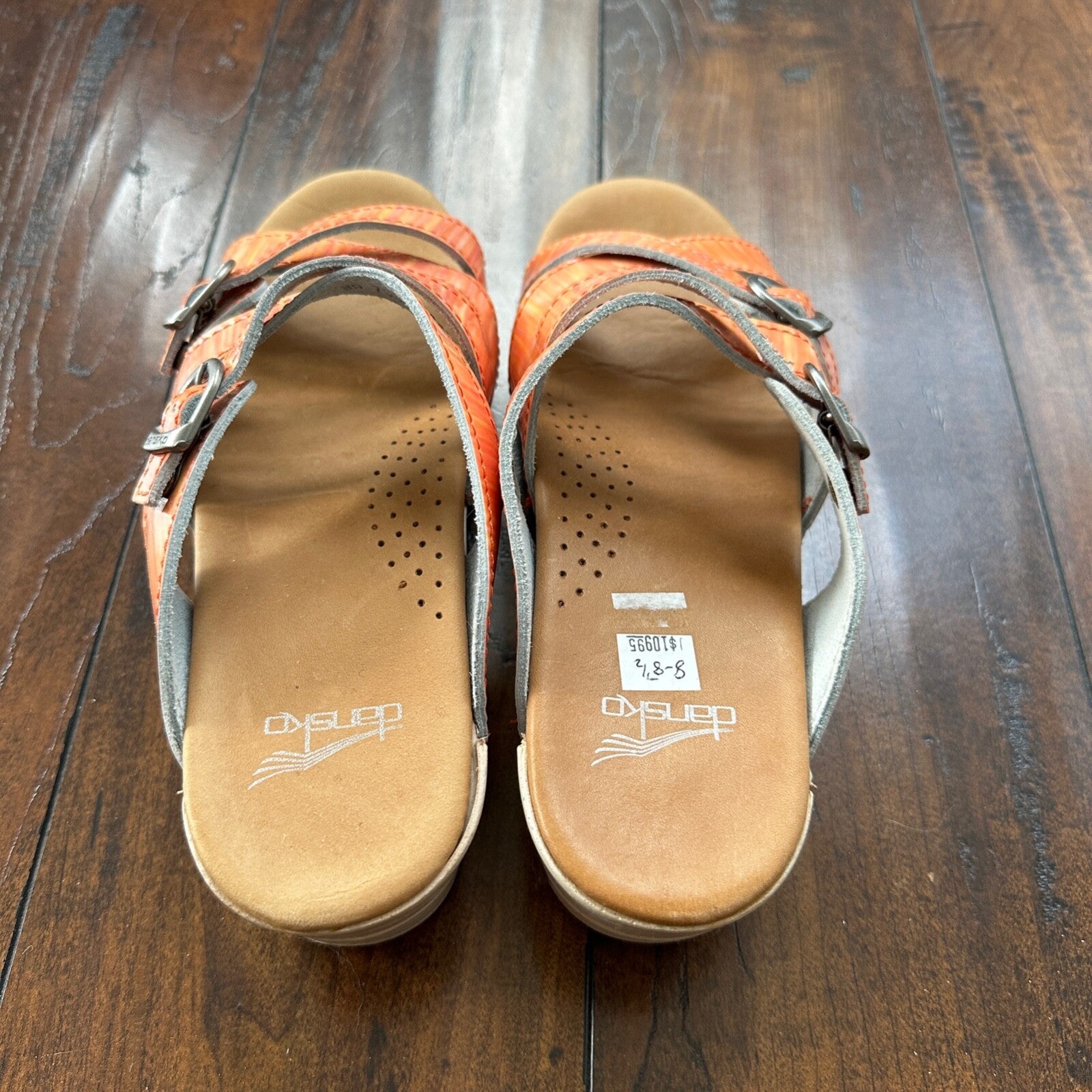 Dansko Sandals Womens 39 Criss Cross Buckle Strap Slide 71202 Pink Leather