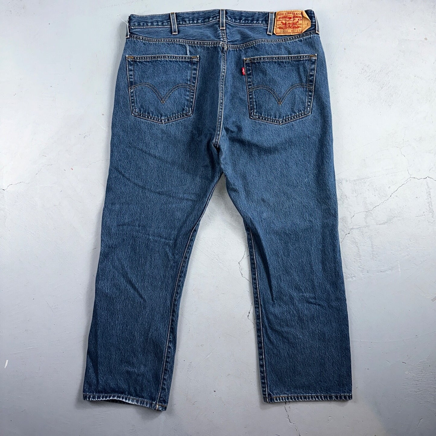 Levis 501 Vintage Y2K XX Straight Leg Jeans Blue Med Wash 42x32 Act 39x28