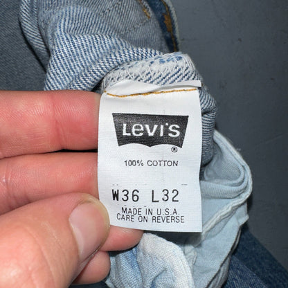 Levis 501 Vintage 80s USA XX Straight Leg Jeans Blue Light Wash 36x32 Act 34x32