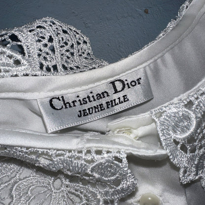 Vintage Christian Dior Jeune Fille Ivory Lace Nightgown Lingerie Dress Slip
