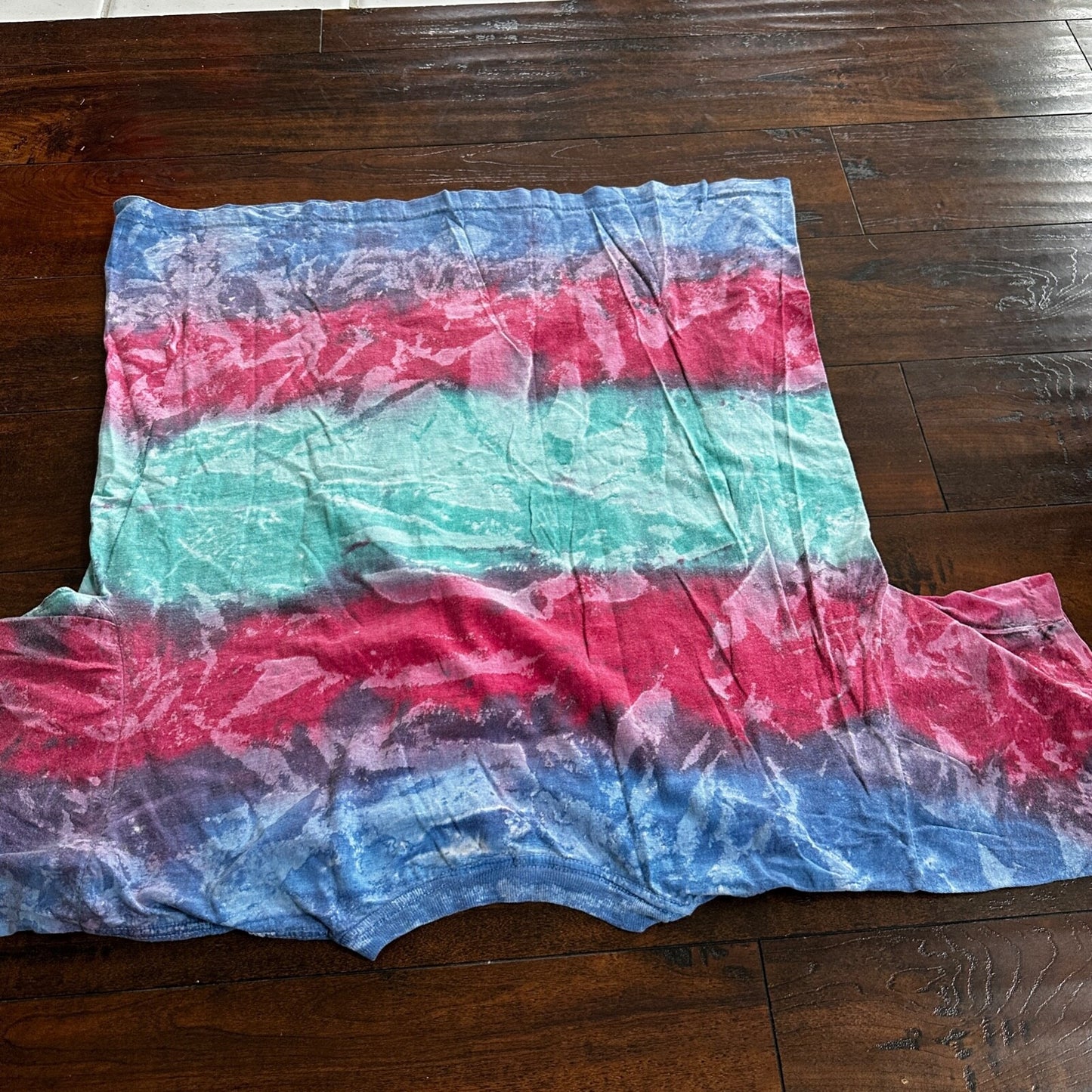 Tie Dye Vintage T Shirt Green Blue Red Crazy Rap Grateful Dead Stoner Boxy