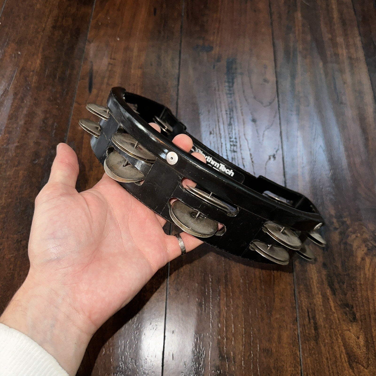 Rhythm Tech DST Drum Set Tambourine Mountable Black Nickel Jingles VTG USA