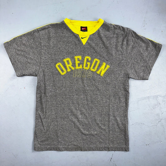 Nike Oregon Center Swoosh VTG T Shirt Y2K 90s Yellow Track Eugene Sports