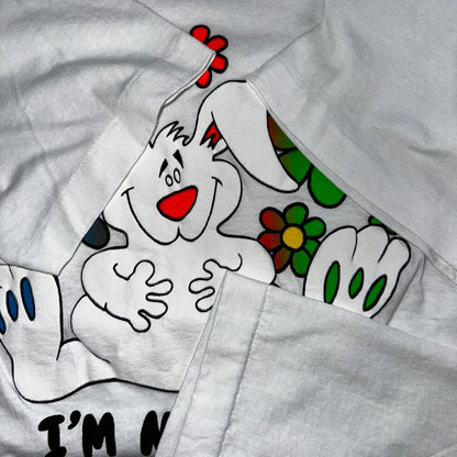 Bunny Not Fat But Fluffy Cute VTG T Shirt 2XL Funny Humor Joke Graphic Text