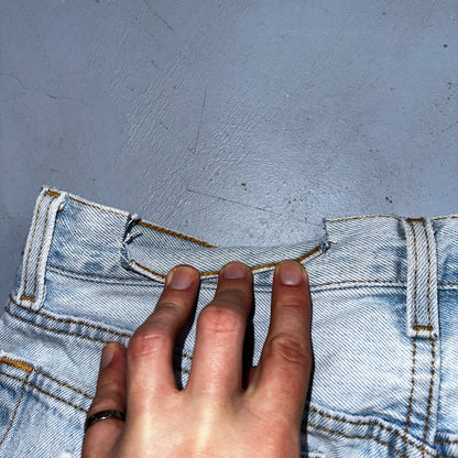 Levis 501 Vintage 90s USA XX Straight Leg Jeans Blue Light Wash 33x34 Act 31x32