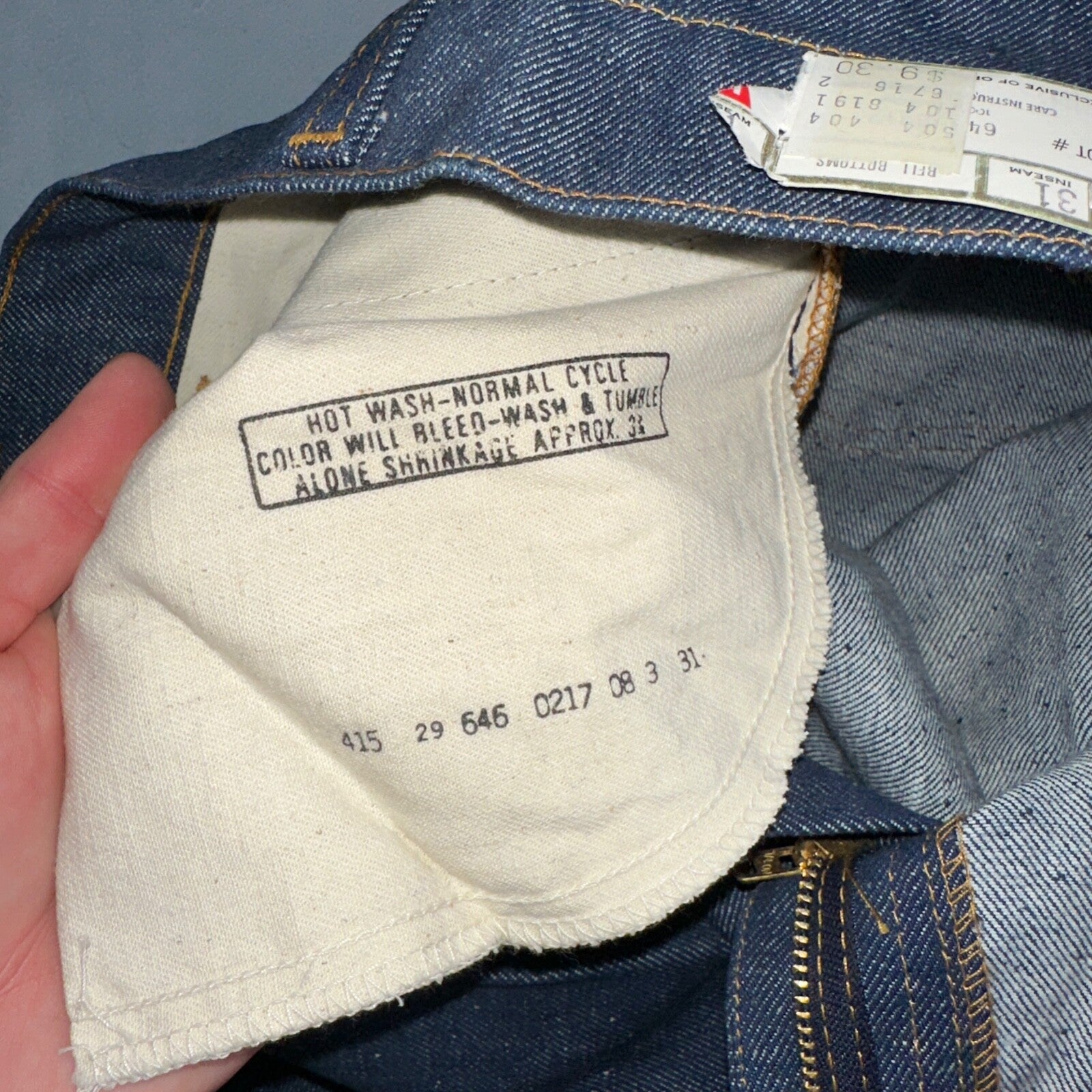 Levis 646 Deadstock 70s USA Orange Tab Bootcut Flare Bell Bottom NOS Jeans 34x31