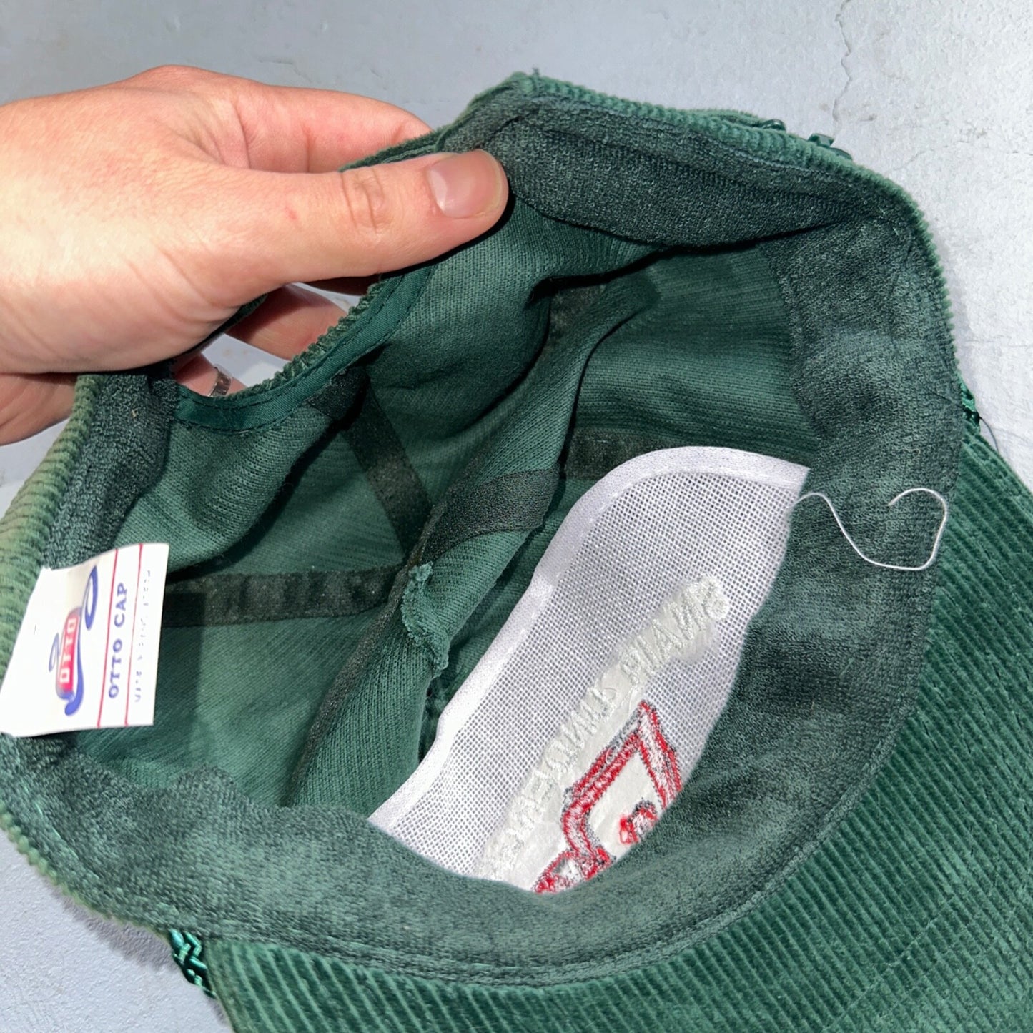 Snair Underground Corduroy VTG Hat Cap Snapback Construction Bulldozer Otto