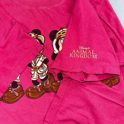 Disney Animal Kingdom Safari VTG T Shirt 90s Minnie Mouse Cute Pink USA Rare M