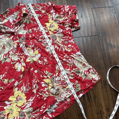 Vintage USA Rockabilly Womens Shirt Button Down Shirt Hawaiian Crazy Print 90s