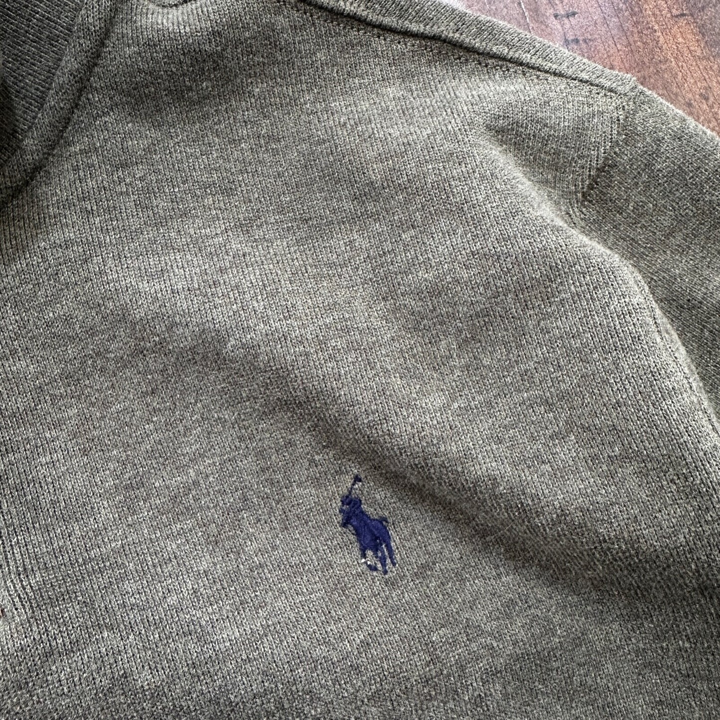 Polo Ralph Lauren Men's Quarter Zip Pullover Sweater Army Green Olive Y2K Size L