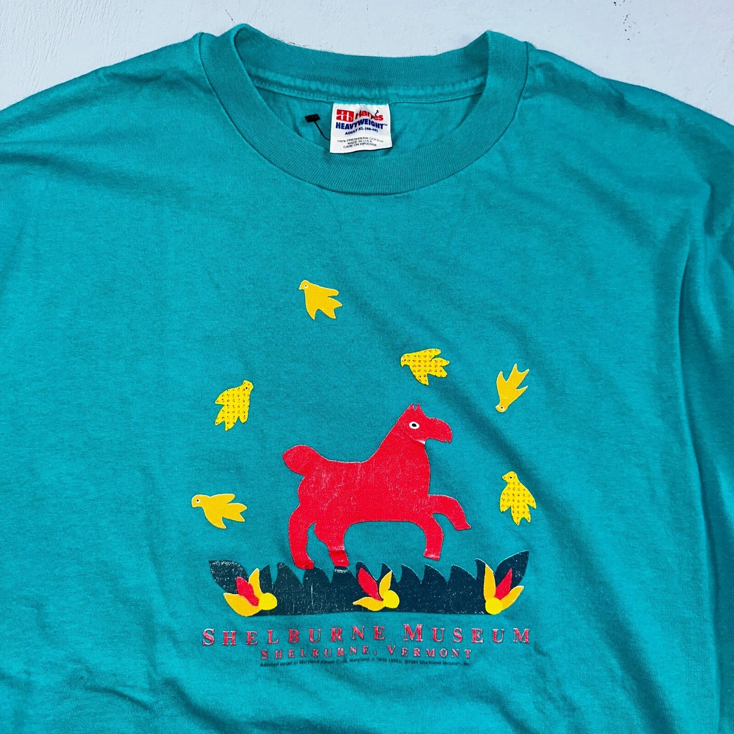 Vintage 1994 Shelburne Museum Vermont Graphic Tee Shirt Horse Single Stitch USA