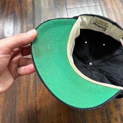 Smokin Oak VTG Hat Cap Snapback Smoke Cigarettes Meat Food Funny Corduroy Black