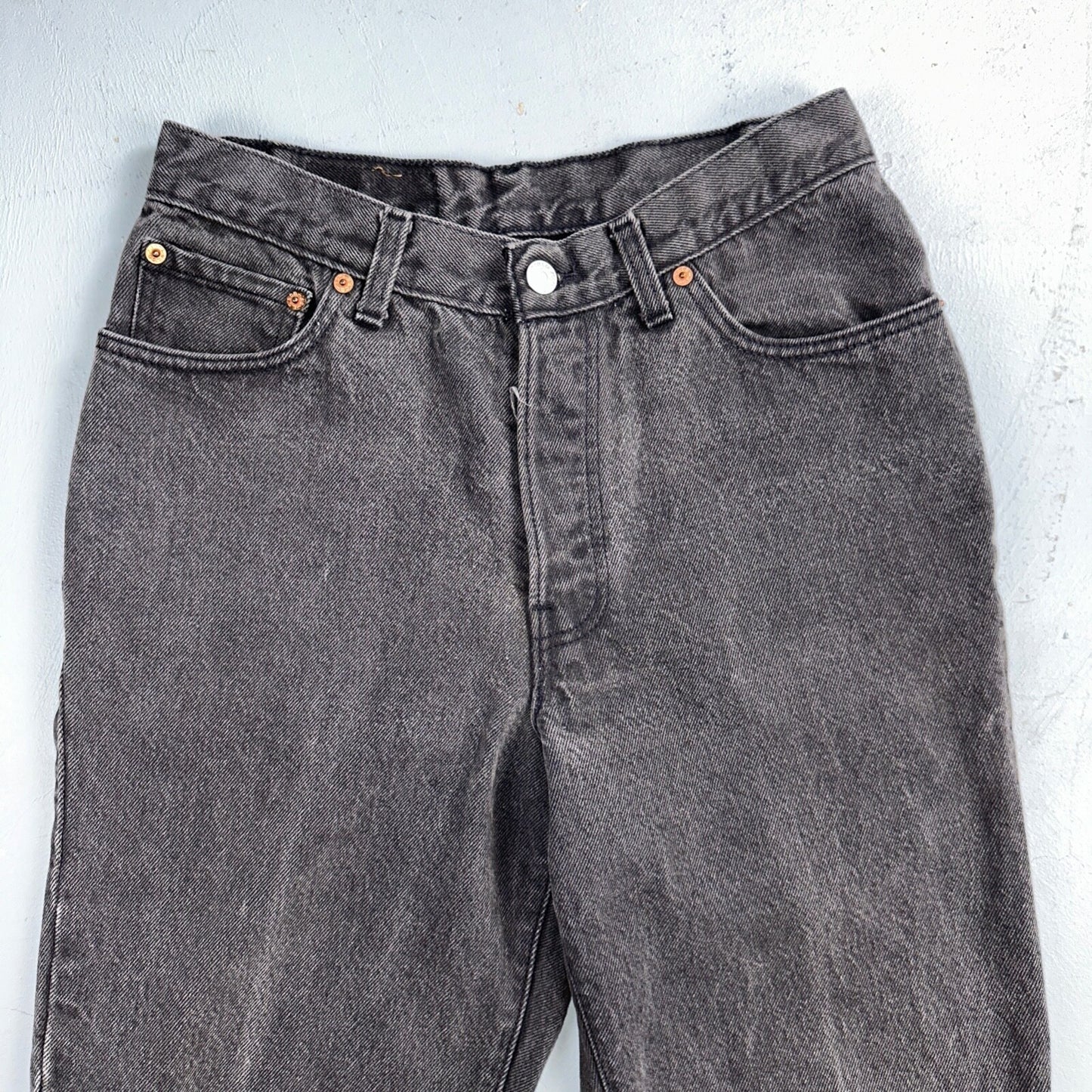 Levis 501 Vintage 90s USA XX Straight Leg Jeans Black Wash 11 Act Altered 27x26