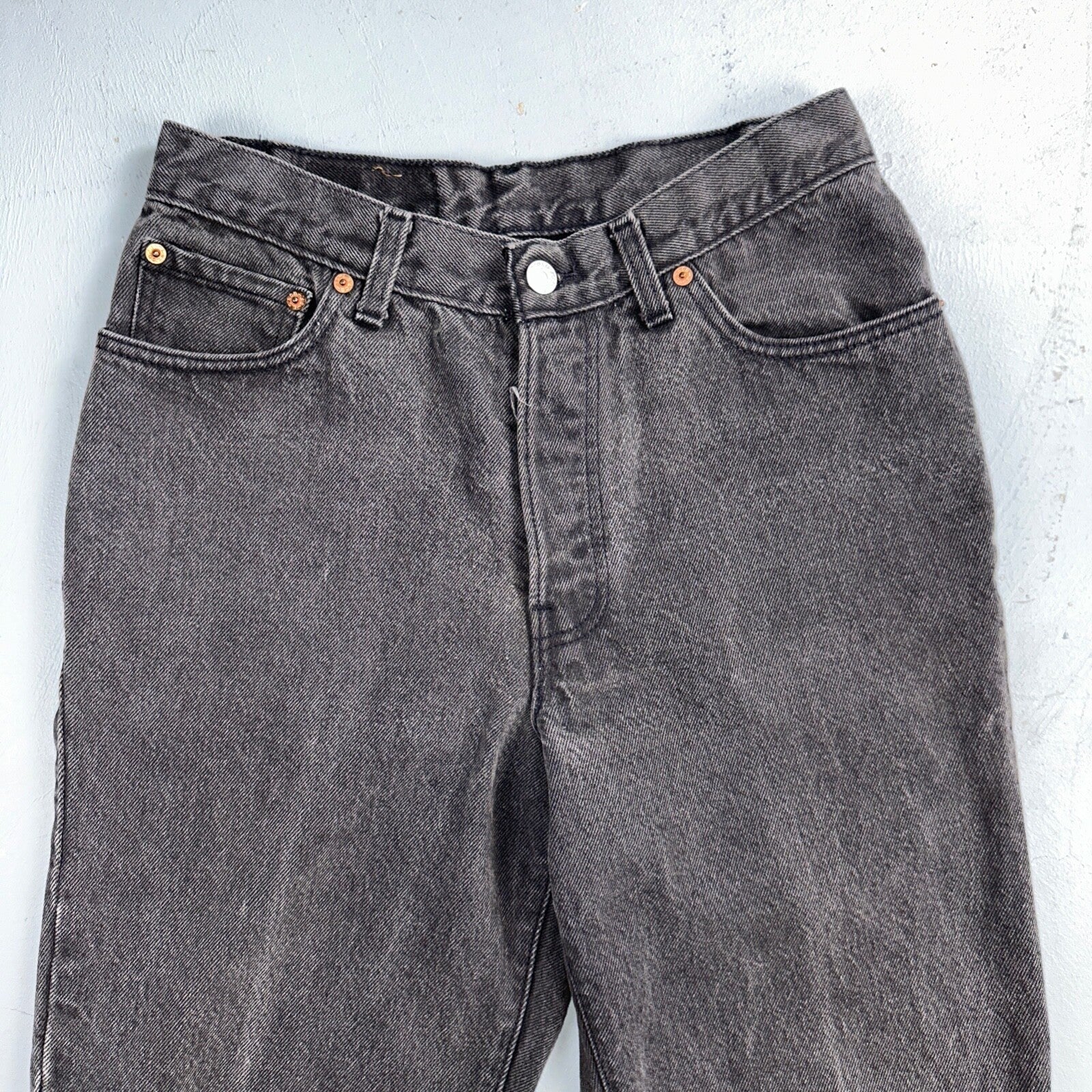 Levis 501 Vintage 90s USA XX Straight Leg Jeans Black Wash 11 Act Altered 27x26