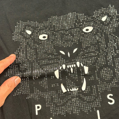 KENZO Paris Classic Tiger T-Shirt Women’s Black Glitter Sparkle Rhinestone Bling