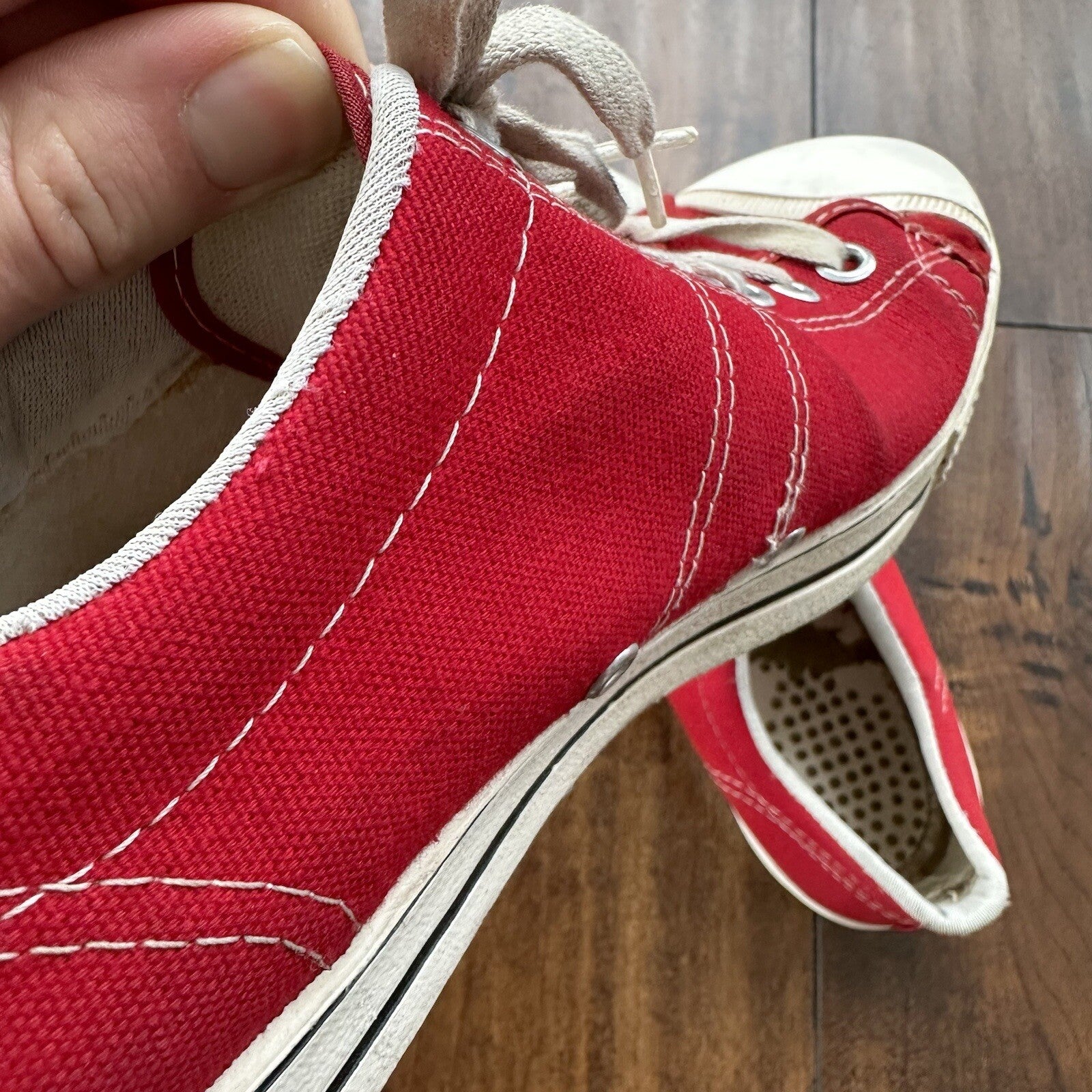 Vintage 60s 50s CONVERSE Chuck Taylor All Star Blue Label RED 10 Low RARE USA