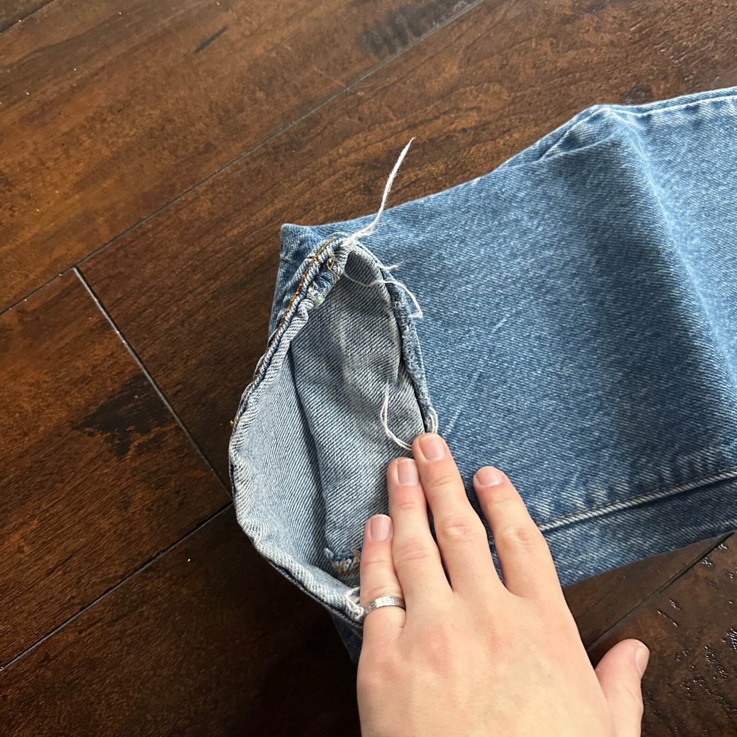 Vintage 80s Levis 505 36x36 USA Blue Jeans 501 Act 33x34 Light Wash