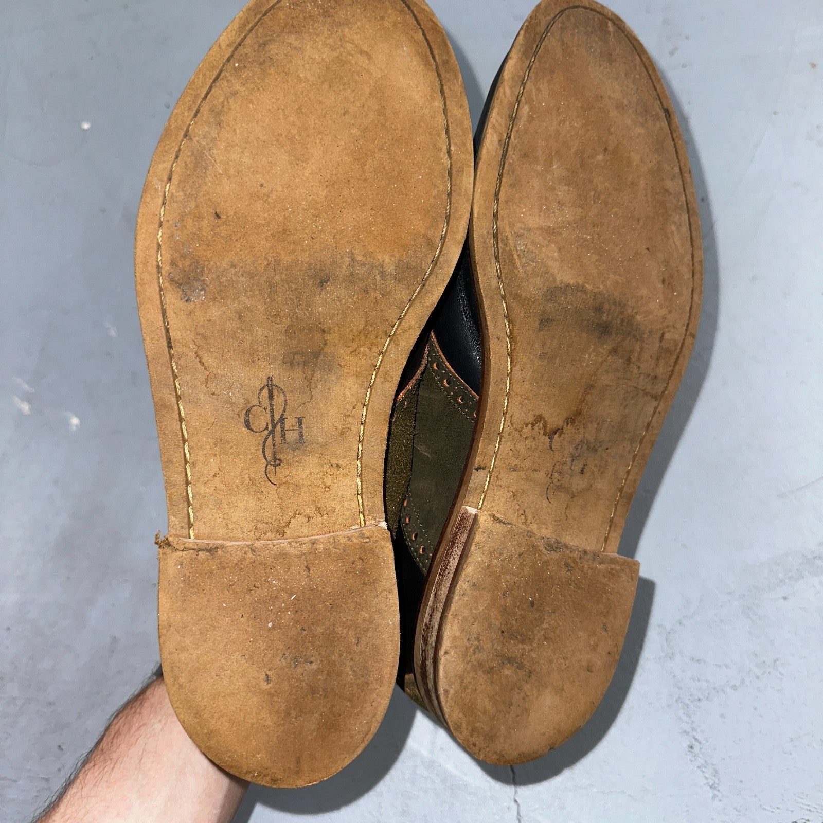 Cole Haan Carter Mens 8.5 M Black Brown Leather Oxford Worn Shoes