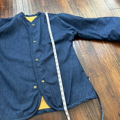 1960s Rockabilly Reversible Denim Leather Jacket 60s 70s RARE Yellow Blue Anorak