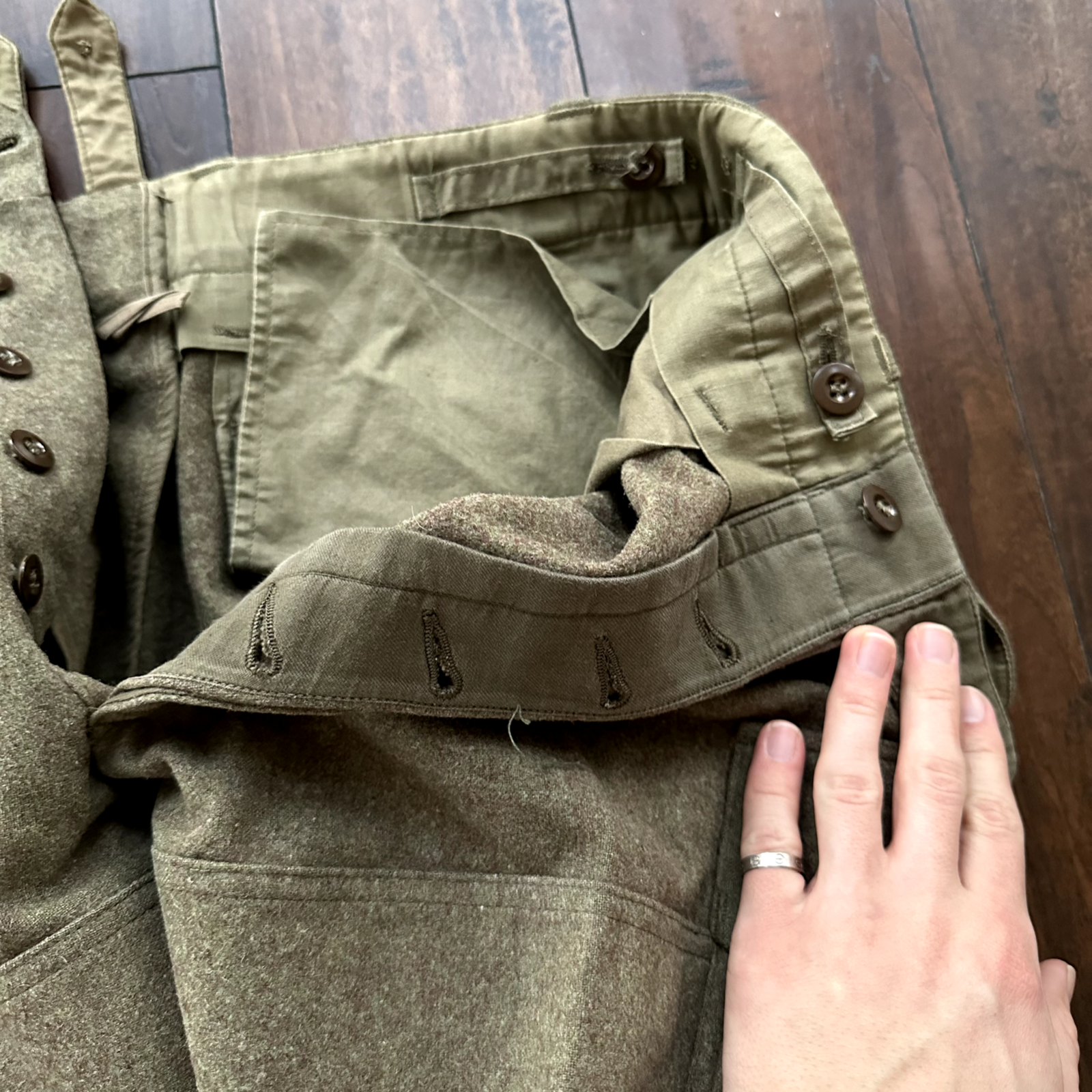 Vintage Sportra Arnstorf German Military Wool 60s 1960s Cargo p WWII Pants 33x28