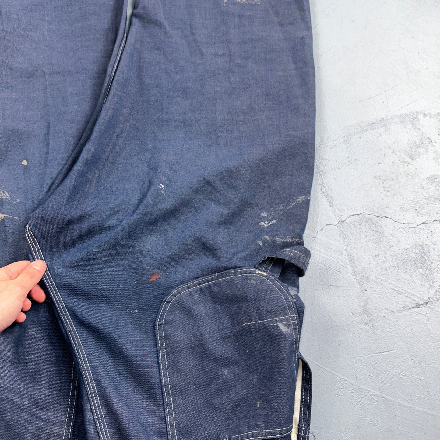 Vintage Sears Sanforized Denim Union Made Blue Jean Bib Overalls 36x28 60s