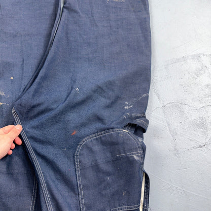 Vintage Sears Sanforized Denim Union Made Blue Jean Bib Overalls 36x28 60s