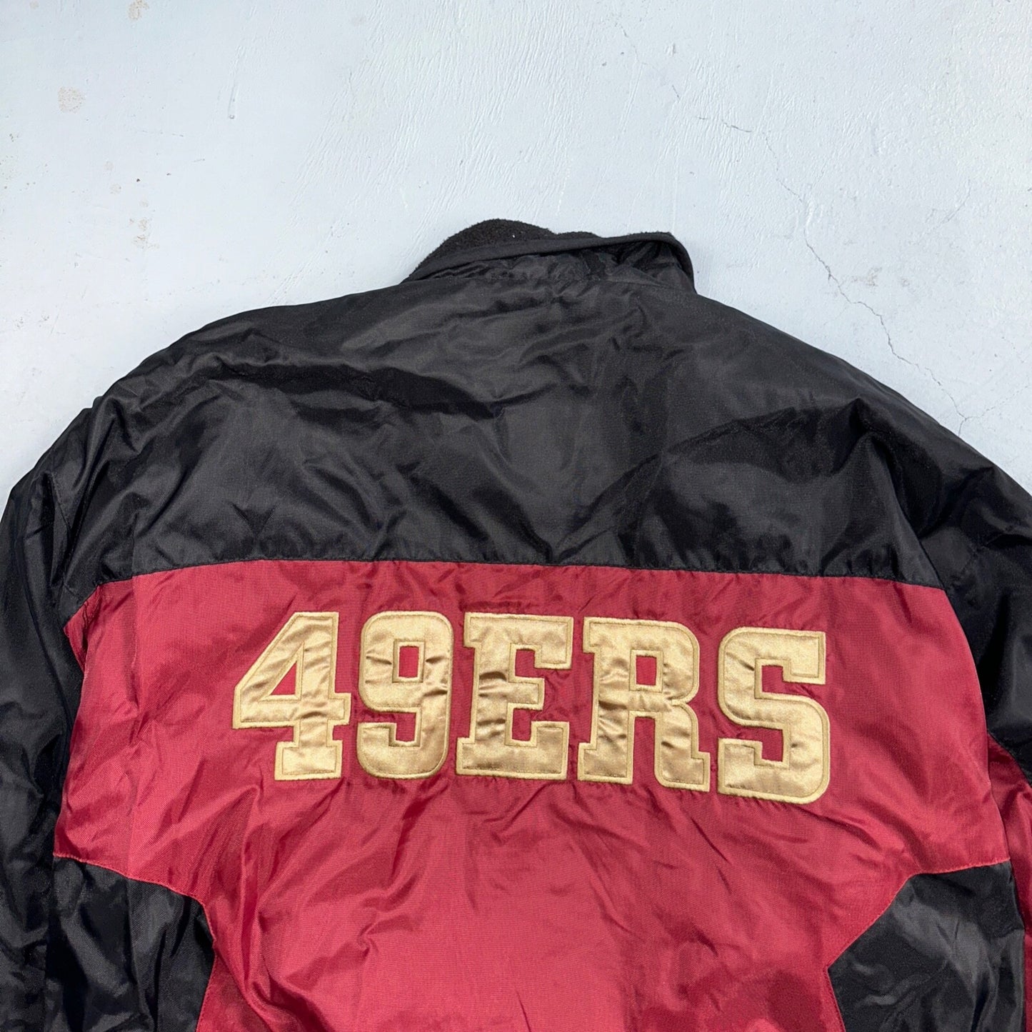 NFL SF San Francisco 49ers Fleece VTG Reversible Red & Black Jacket Size M