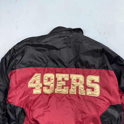 NFL SF San Francisco 49ers Fleece VTG Reversible Red & Black Jacket Size M