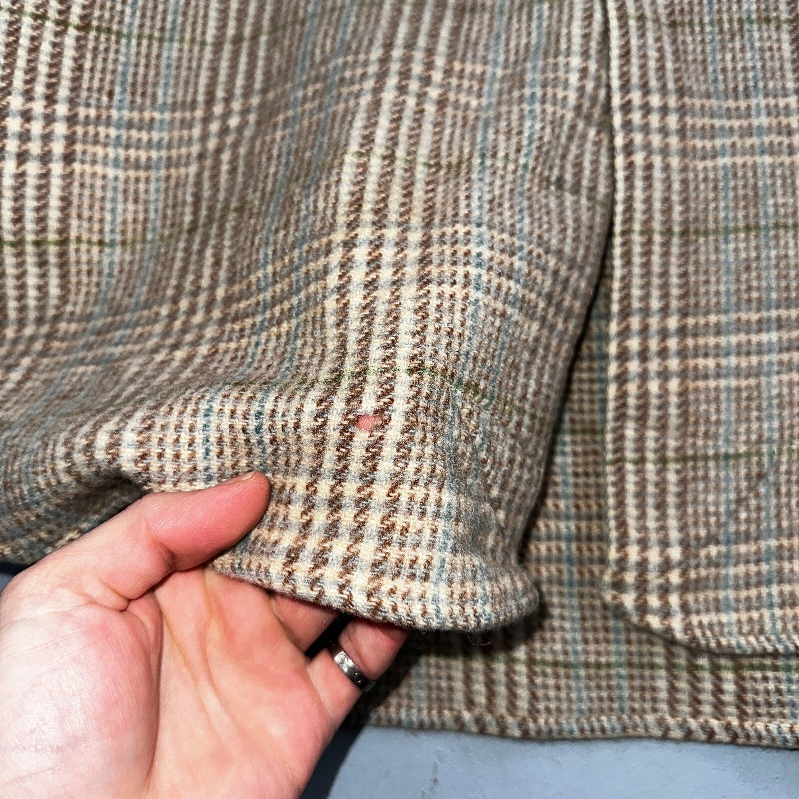 VTG 1960s EMPIRE USA Men’s M Brown Plaid Wool Shirt Rockabilly RARE 50s 60s