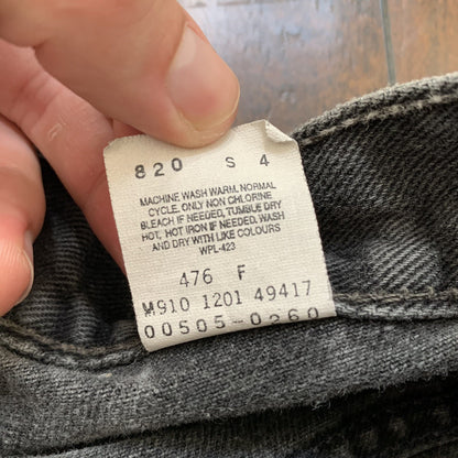 Vintage 90s Levis 505 XX 34x32 No Selvedge 501 USA Jeans Black Canada Act 32x28