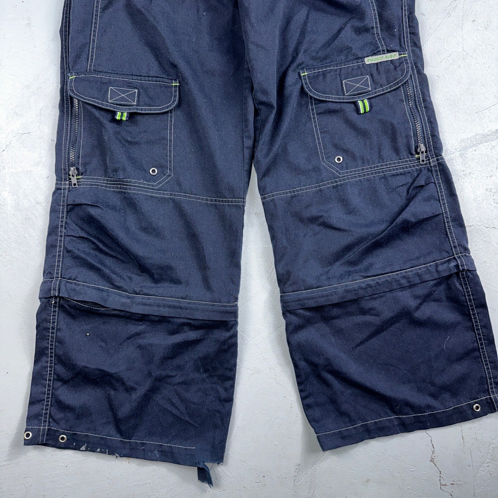 Vintage Trans Nine Rave Y2K Navy Blue Wide Leg Retro Pants Womens 30 x 30