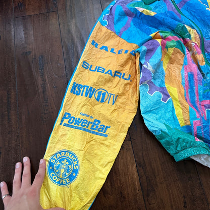 VTG 1994 STP Tyvek Jacket L AOP Cycling Race Seattle Portland Bicycle Track 90s